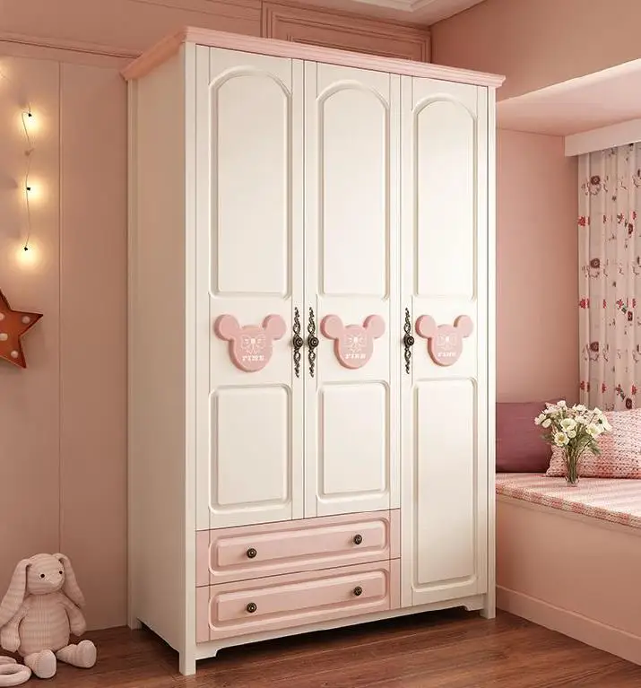 子供部屋家具セットスチールフレームフットプリンセスダブルベッド