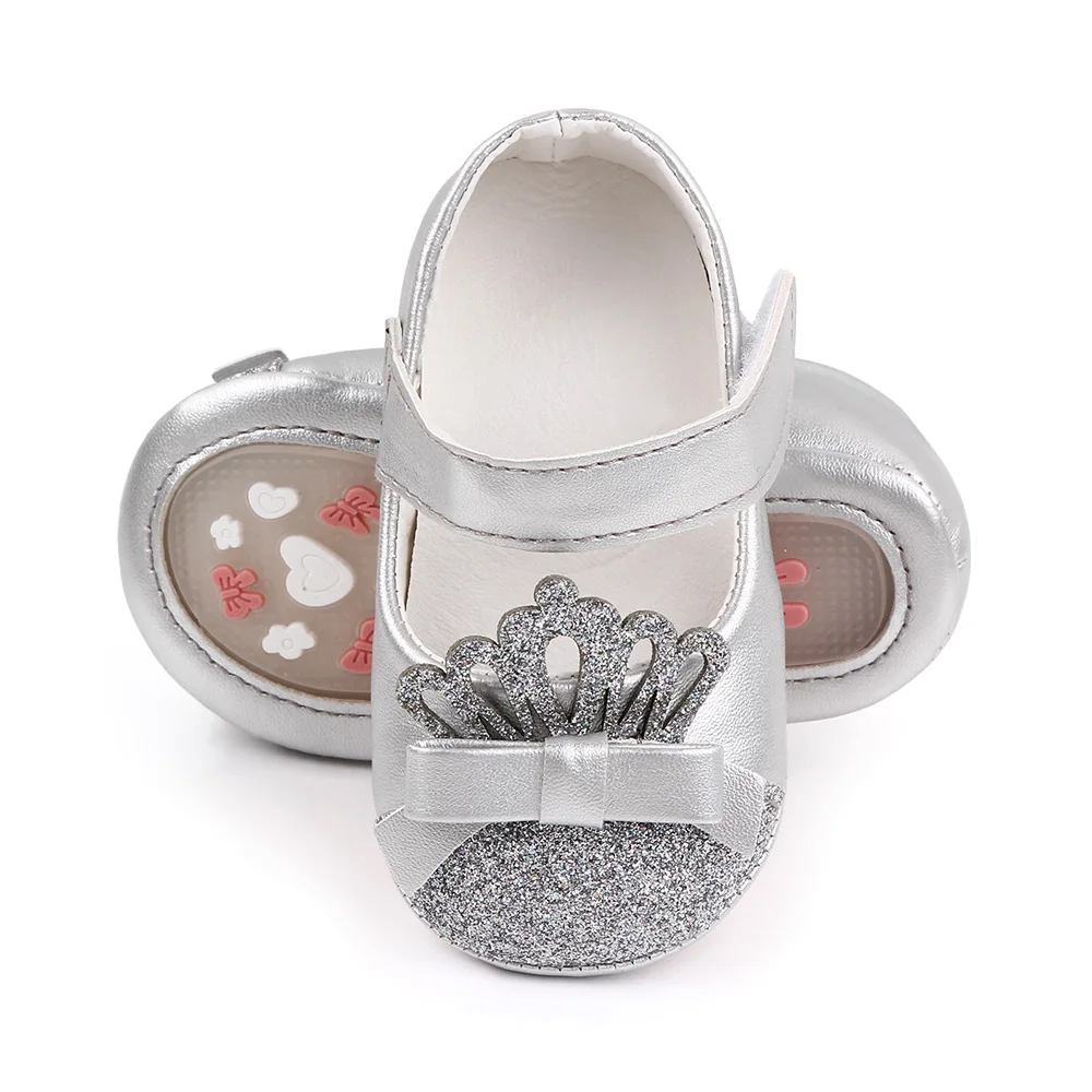 Bling Fancy Crown Princess Shoes Soft Sole Party Shoes Infant  Baby Toddler Shoes For Girls manufacture