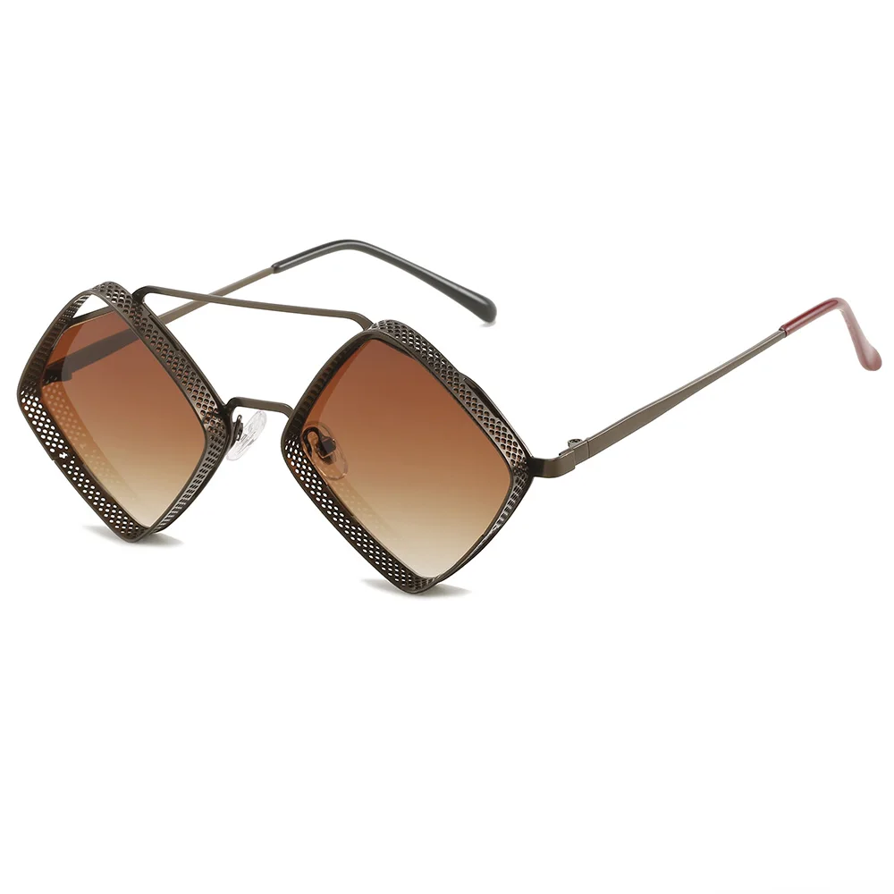 Retro Square Metal Frame Steampunk Sunglasses - UV400  display picture 1