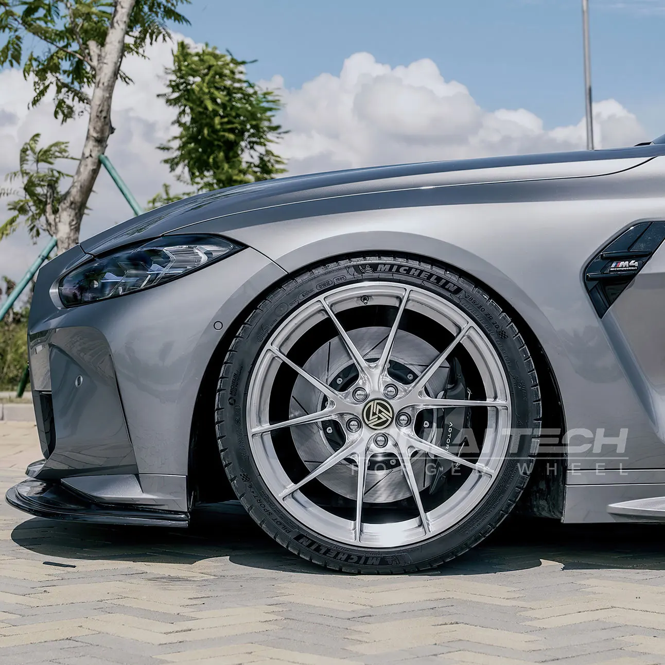 XL 1-piece Monoblock Custom Forged Wheel Deep Concave Hyper Silver Brushed Polished 5x120 5x112 5x114.3 17-24 Inch Wheel Rim - Image 2