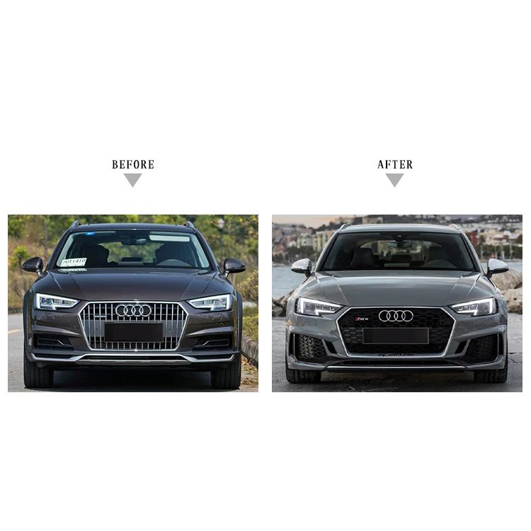 High Quality Body Kit With Grille For 20172019 Audi A4 B8 Accessories Parts Facelift Audi Rs4
