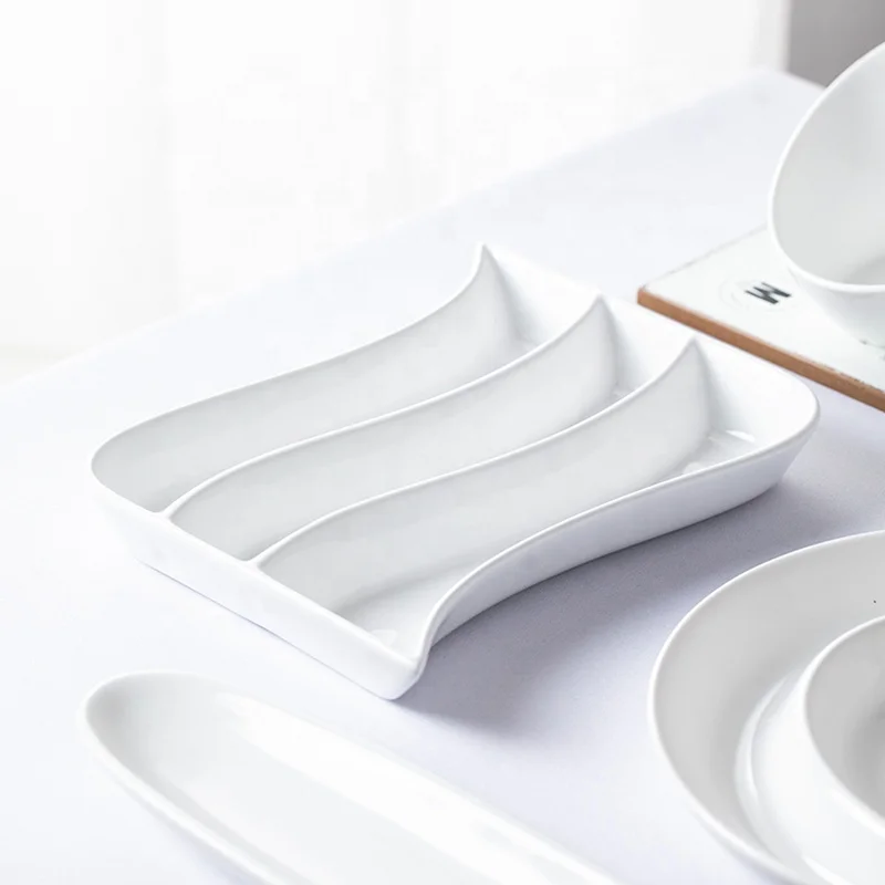 Оптовая продажа, белая керамическая посуда, доломитные тарелки, Салатница, Сервировочная тарелка, тарелка для закусок для домашней вечеринки, кухонная настольная