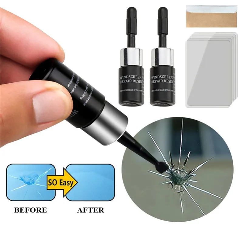 Car Windshield Cracked Repair Window Phone Screen Repair Kit Glass Curing  Glue