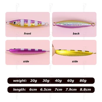 Hot Sale Metal Jigging Lures 20g/30g/40g/60g/80g Vertical Saltwater Slow Pitch Luminous Fishing Hard Baits – Metal Jig – view 3