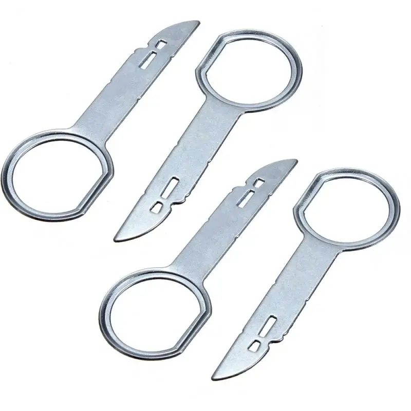 Инструменты для ремонта, Стайлинг автомобиля, 4 шт./2 пары, инструмент со штифтовым ключом для снятия радио, стереоголовное устройство для аудио инструментов для извлечения ключей VW