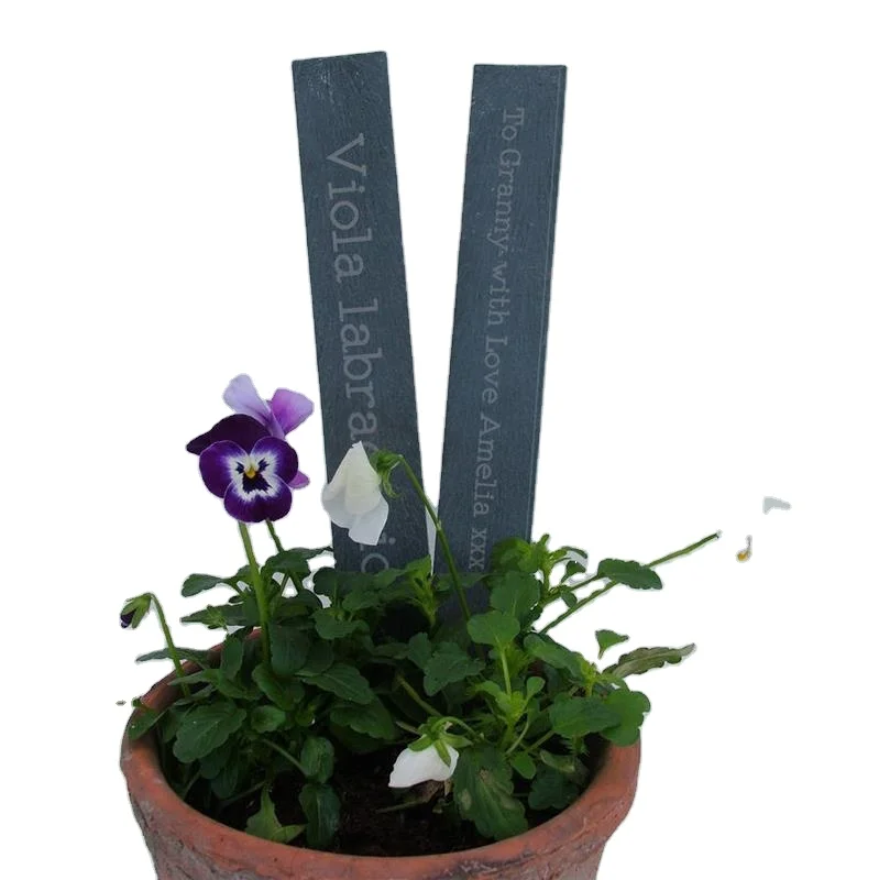 Factory Direct Price Handmade Decorative Arrow Shape 20*3cm Cut Edge Black Slate Plant Label Cheap Marker for