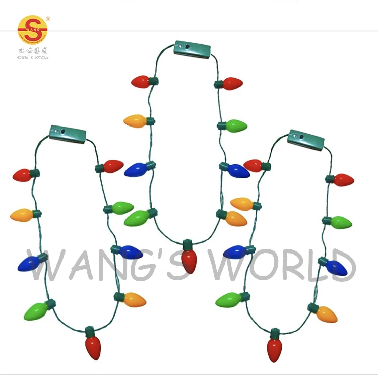 Christmas Light Up Necklace With Mini Bulb Flashing Led Christmas Necklace Buy Led Christmas