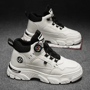 Men's Trendy All-Match Platform Sneaker for Martin Chelsea Boots with Lace-Up Closure New Arrival Casual Ankle Shoes for Autumn