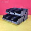 Brown two-tier six-compartment combination shelf