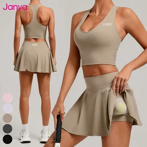 Janya New High Stretch Fitness Pickleball Wear Set Breathable Golf Tennis Skirt Yoga Sports Tops 2 Piece Tennis Sets for Women