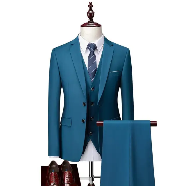 Italian Brand Office Suit Man Blazer+Vest+Pants Groom Men Wedding Men Suits 3 Pieces Bespoke Tuxedo