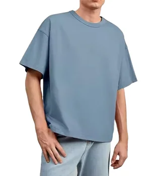 Cotton T shirts Short Sleeve Men Oversized Boxy Style Tee Plain Loose Fit Cotton Boxy Heavy  T Shirt
