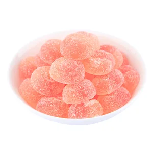 White Peach Flavored QQ Gummies, Loose Heart-shaped Mixed with Sugar