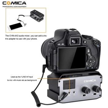 Comica CVM-AX3 XLR Audio Mixer Adapter Preamplifier Dual XLR/3.5mm/6.35mm Port Mixer for Canon Nikon DSLR Cameras&Camcorders detail image