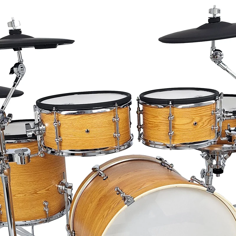 HXM XD-2000F-KM Natural Color Rack Tom Attach with Crash Cymbal Stand Electronic Drum Set Professional Electric Drum