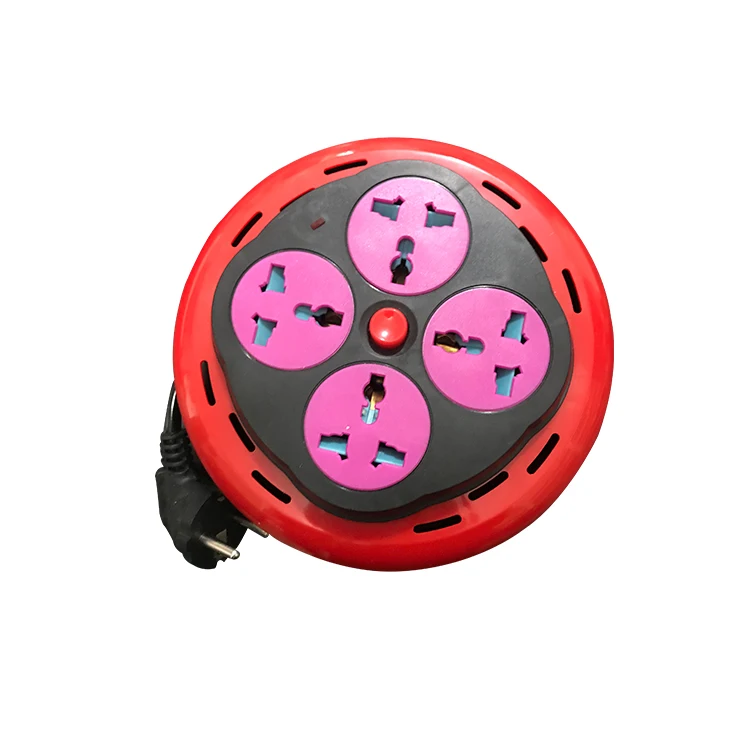 4 Way Multiple Type Extension Power Cord Cable Reel