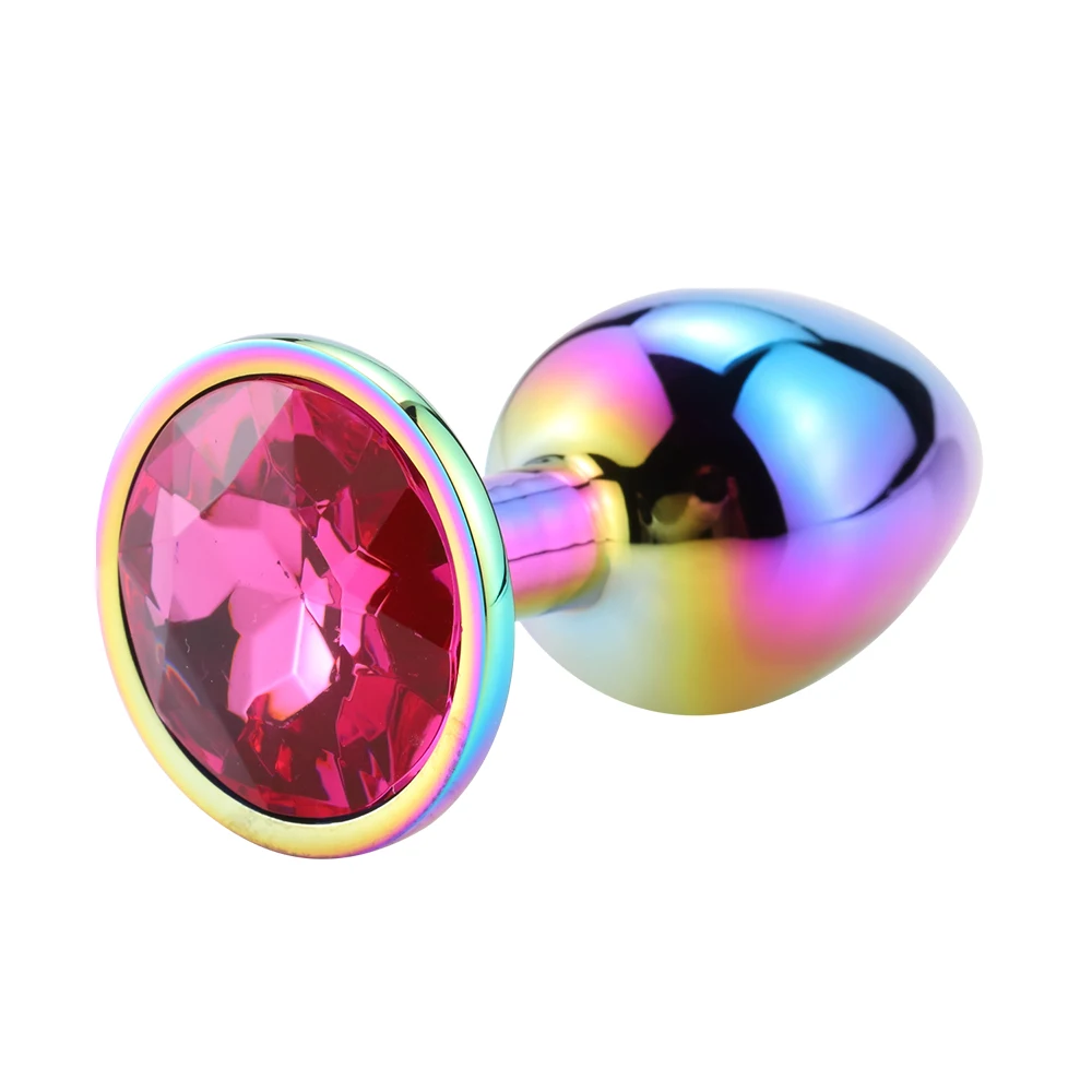 2020 NEW Christmas Gift Colorful Rhinestone Butt Plug Decorative Crystal  Rainbow Metal Princess Anal Butt Plug Sex Toys