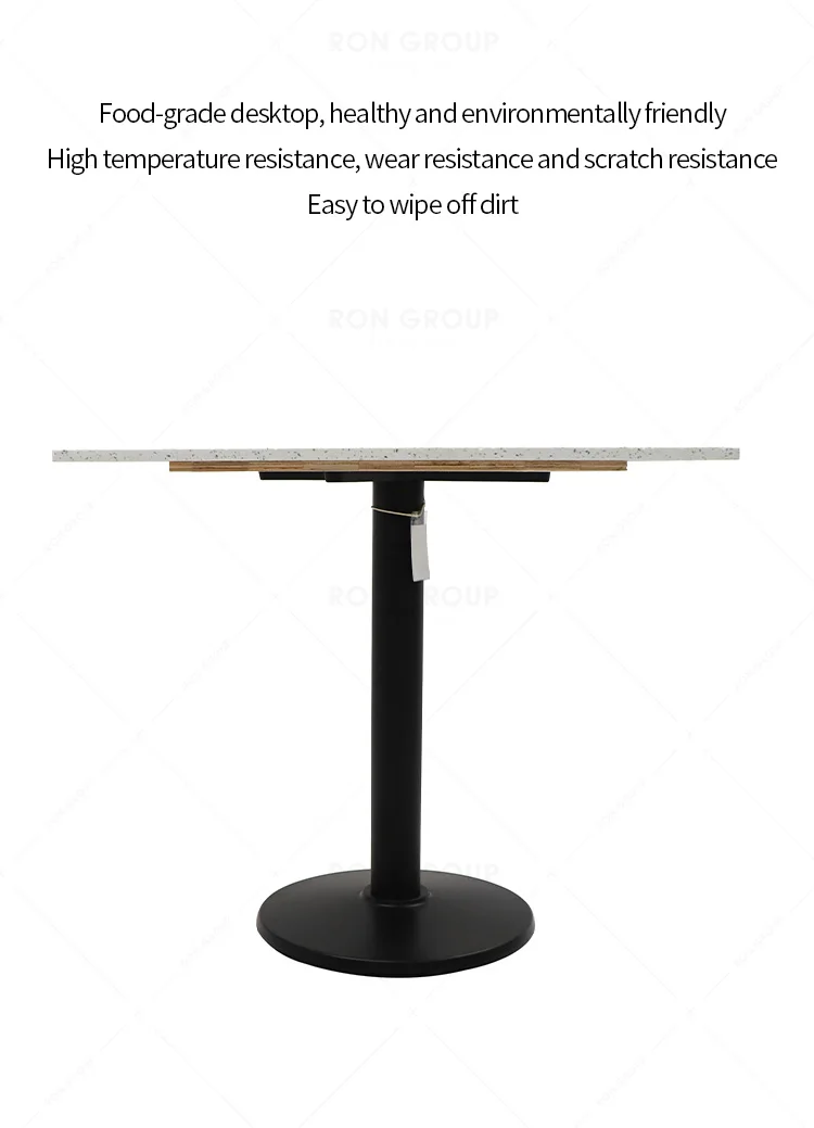 Hot Selling New Unique Design Modern Durable Fashion Quartz Table Top Stainless Steel Table Base Dining Table