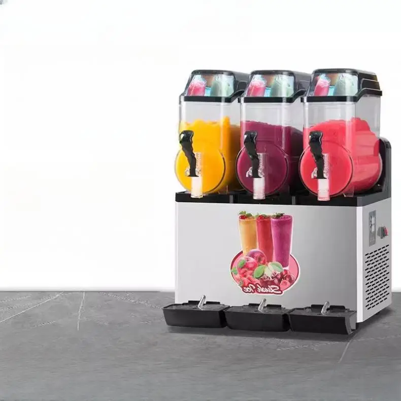 Hot Sell Commercial Stainless Steel Slush Machine Slushy Frozen Beverage Dispenser Three Bowls Frozen Drink Slush Machine