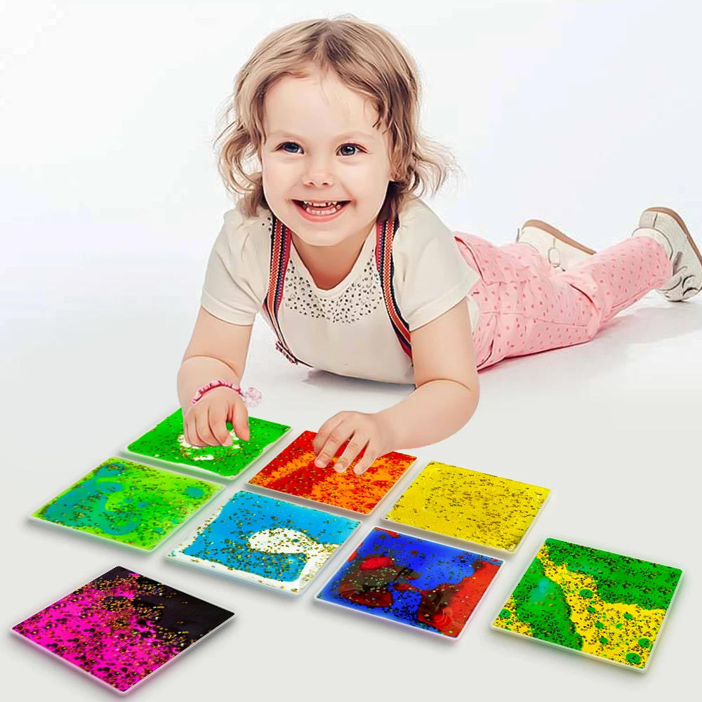 Giocattolo Educativo Montessori HF con Sacchi di Fagioli Sensoriali che Luccicano, Forme Sensoriali Personalizzate morbide al Tocco per Bambini in PVC 3D