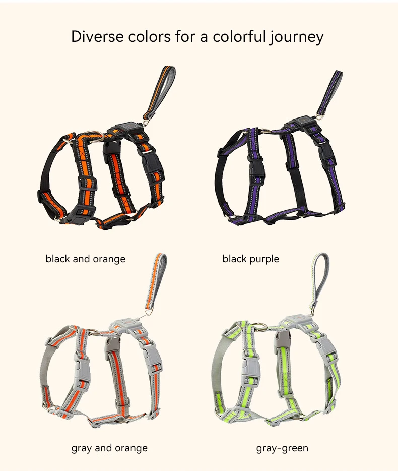 Retractable Dog Leash Harness Set Reflective Adjustable Vest No Pull Lead for Large Dogs factory