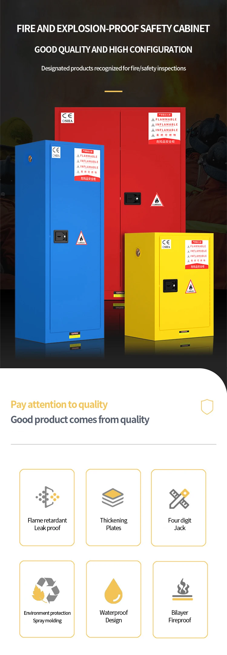 Fireproof Flammable Acid Storage Cabinet For Chemical Chemistry Corrosive Liquid Storage Cabinet