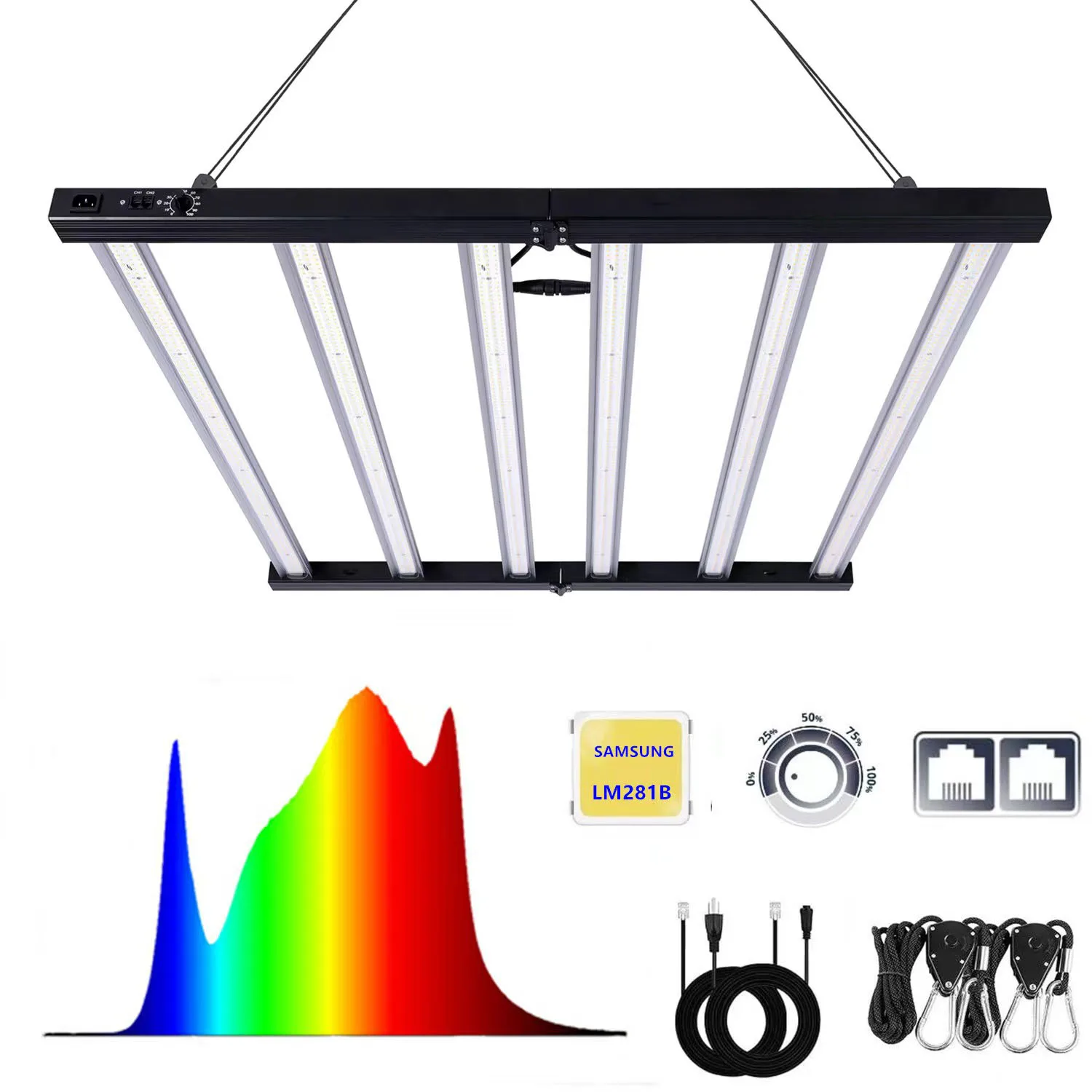 Jk Brand Eco Fattoria Verticale Serra Vegetali Usato 6 Barre Spettro Completo Interno LED Luci per Piante 720w con UV e IR