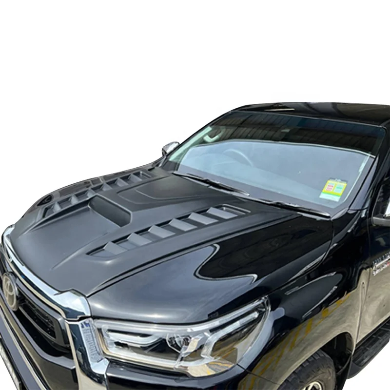 YCSUNZ 2021 Hilux Revo Black  Front Bonnet Hood Scoop Vent Cover for Toyota Hilux 2022 2023 Accessories