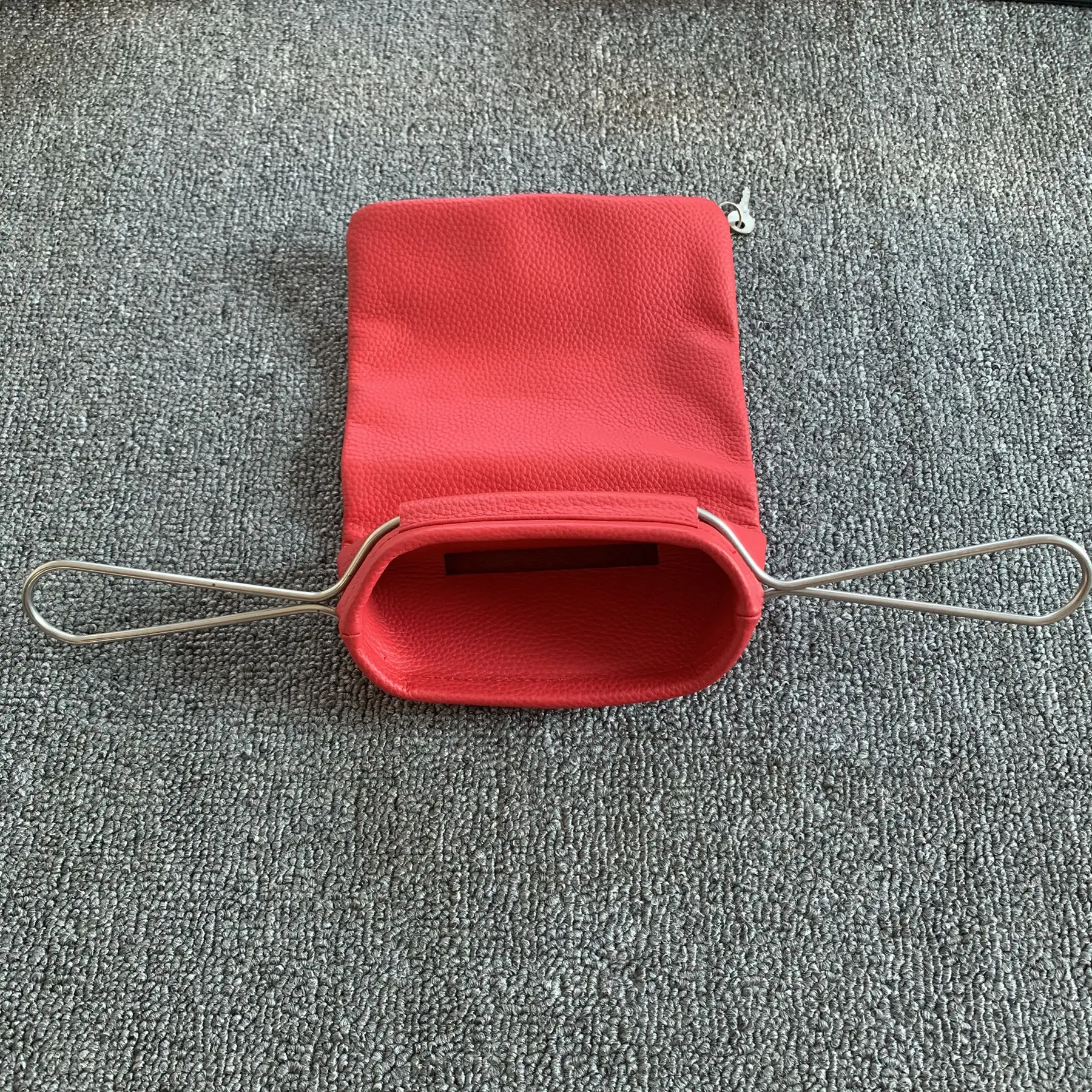 Church Money Tithe Collection Offering Lockable Genuine Leather Money Bag with Stainless Steel Handle