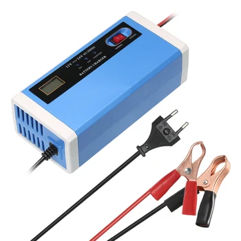 12V/24V 10A LCD Smart Fast Car Battery Charger for Auto Motorcycle Lead-Acid AGM GEL Batteries Intelligent Charging Units
