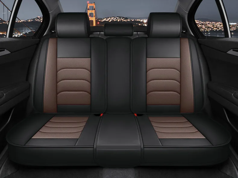 Napapi Fully Surrounded Leather Car Seat Cover Easy-Care Front Cushion for General Motors Four Seasons Modern Durable City Polo 26