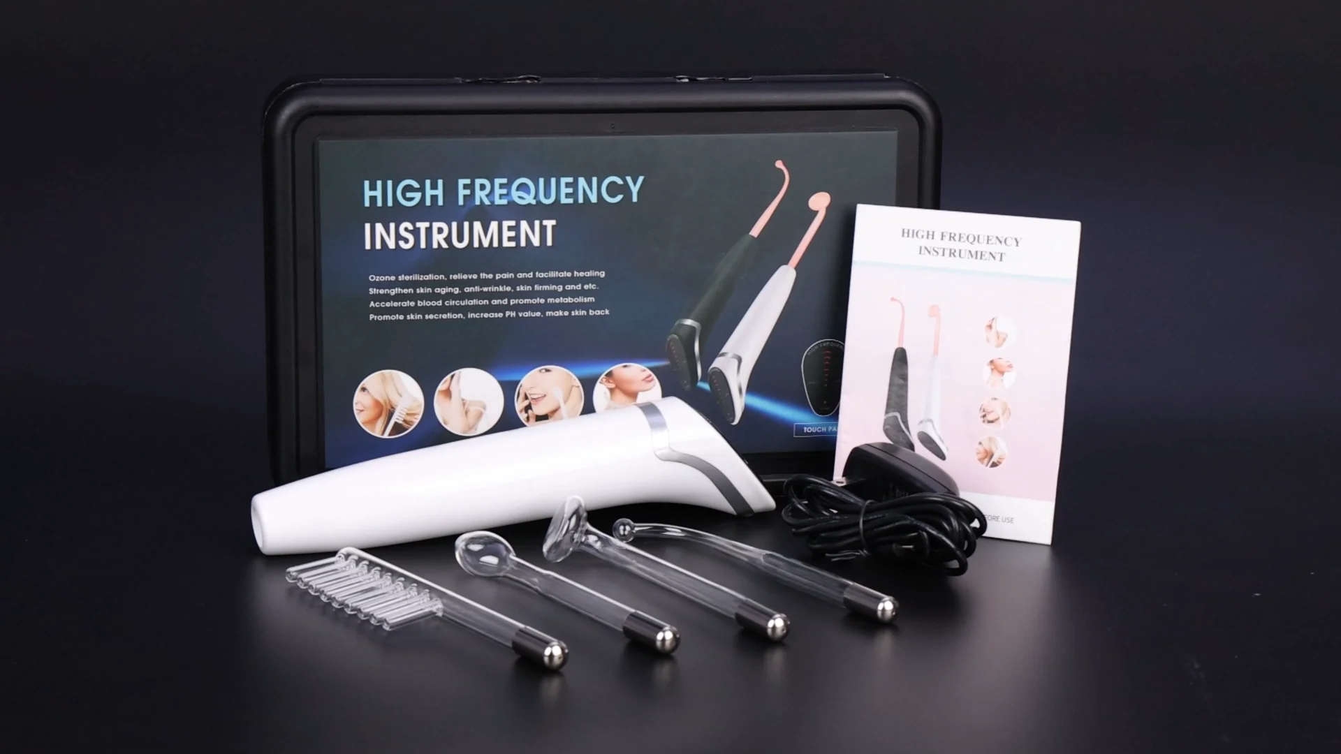 Portable Galvanic Therapy Wand Ozone High Frequency Facial Machine With