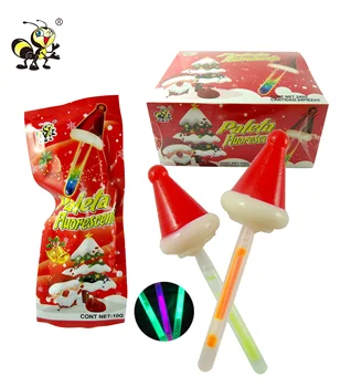 2022 Christmas Santa lollipop sweets halal candy sticks manufacturers sucette bonbon boncuk sweet glow lollipops candy bars