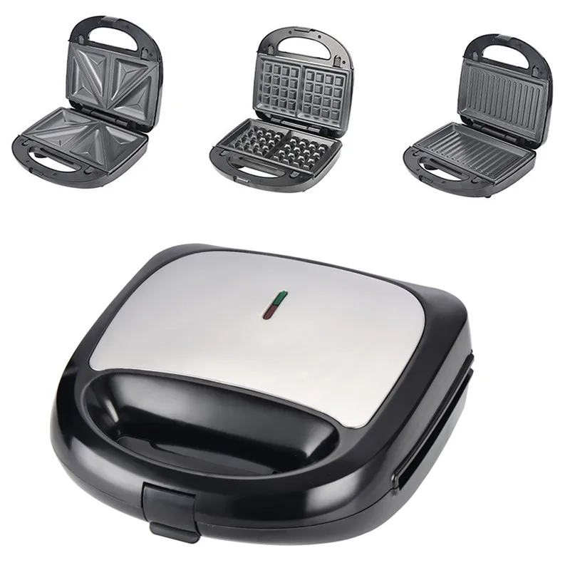 Portable Commercial 3 in 1 Adjustable Temperature Vertical Storage Electric Bread Sandwich Maker Machine