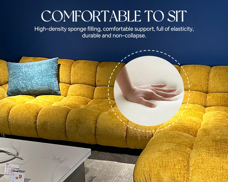 Luxury Italy Designed Well Sell Home Style Sectional Fabric Sofa Living