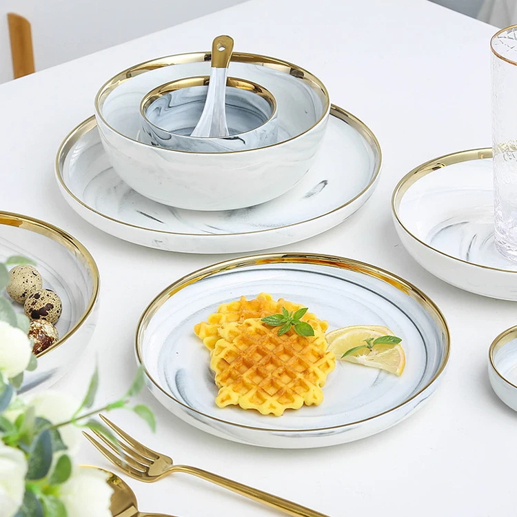 Tableware Next Marble Plates Shop High-Quality Nordic Color Glaze