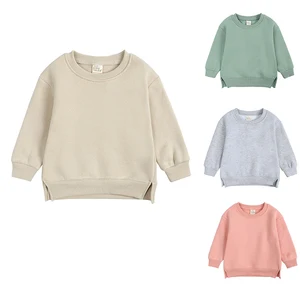 Custom Logo Design Children Pullover Blank Plain Cotton Solid Colors Baby Kids Boy's Hoodies Boys Hoodies&Sweatshirts