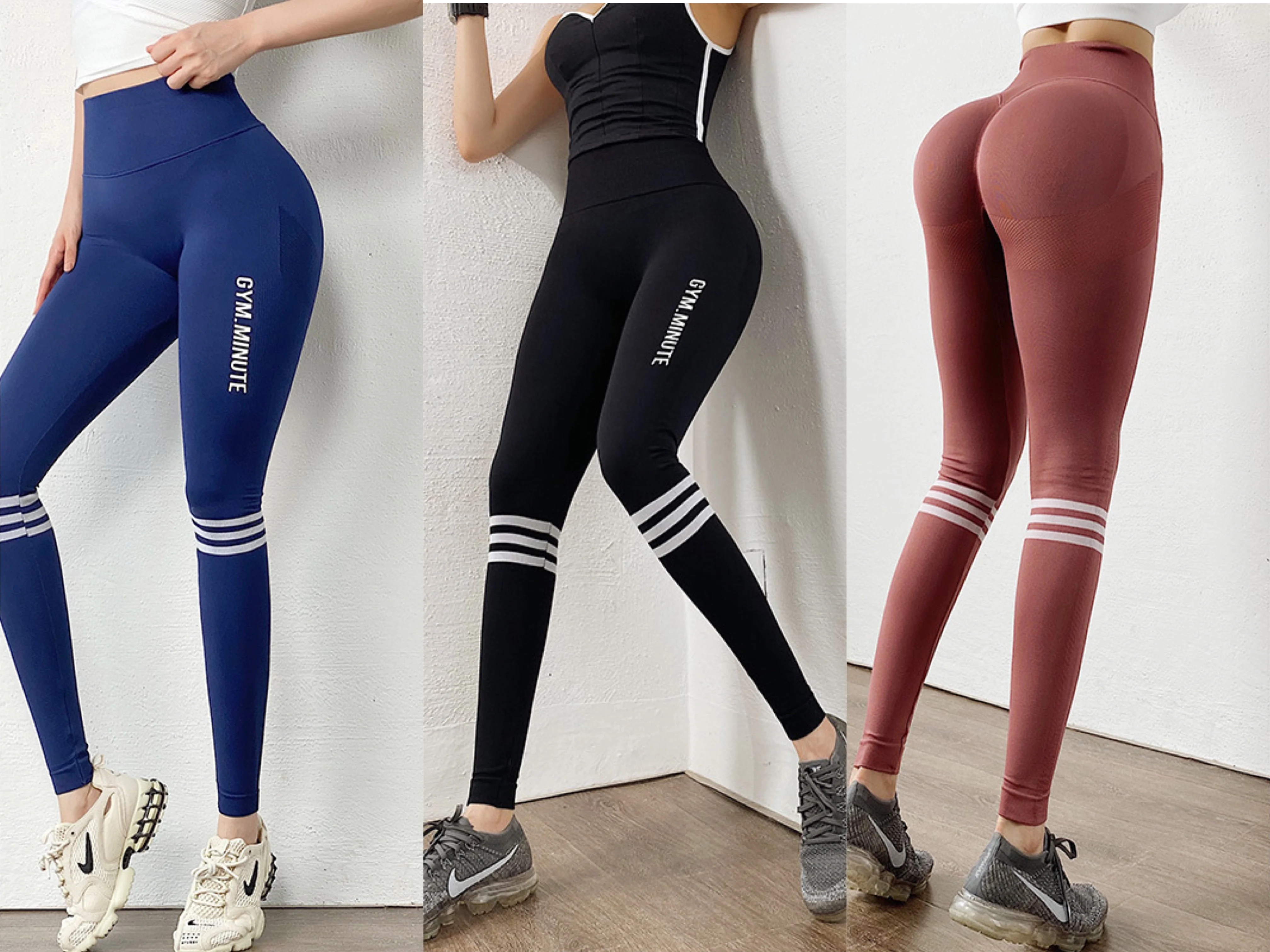 Customized Logo seamless Breathable Quick-drying Tight Yoga Pants for women Gym Active Running Strip Sports Pants leggings yoga factory