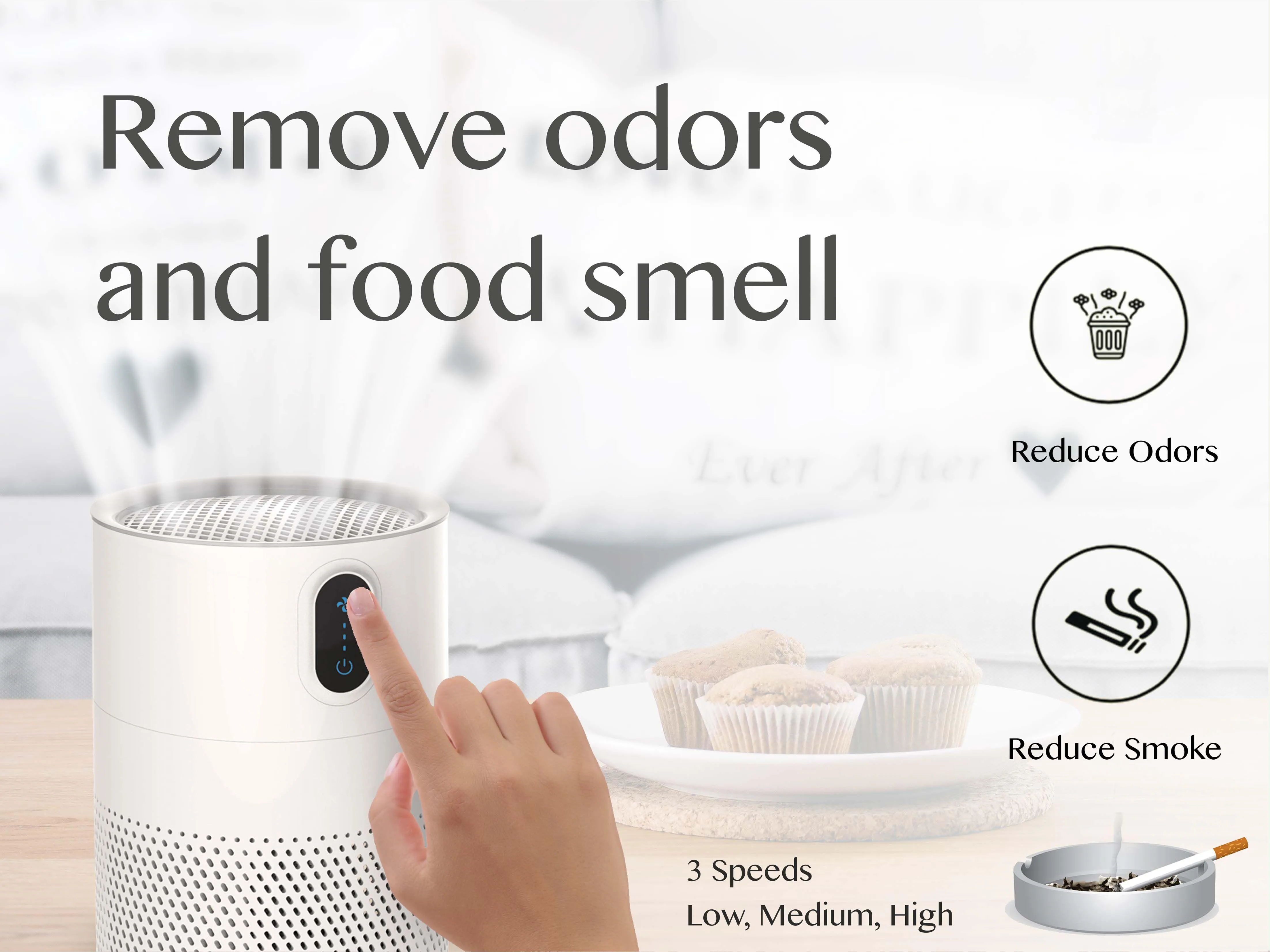 2023 Hot Selling Night Light Home Large Room Up To True Hepa Air Filter