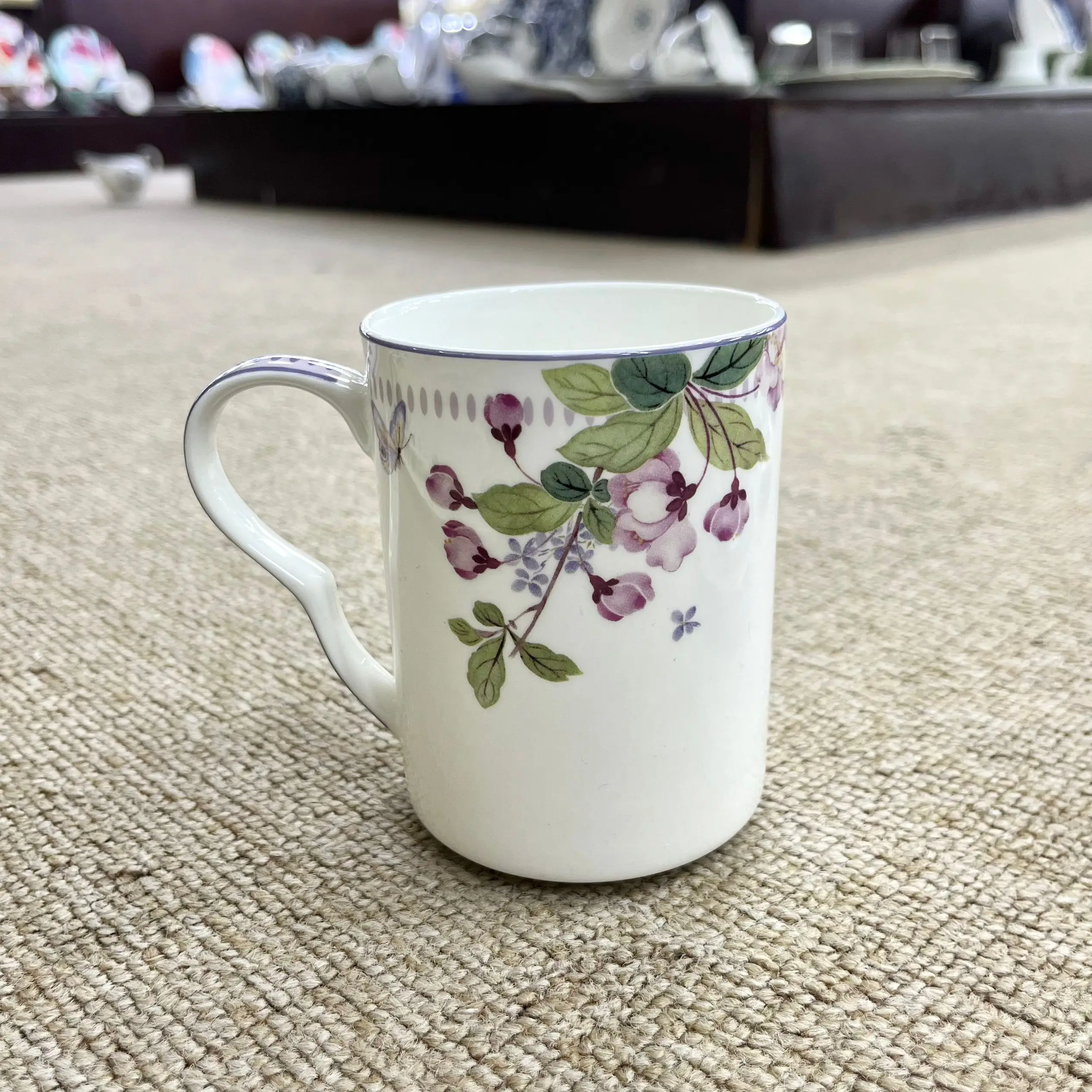 purple fatasy morning glory 380ml fine bone china coffee milk mug