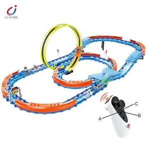Chengji Luminous Tracks Toys Kids Diy Assembly Rail High Speed Remote Control Vehicle Play Set Electric Race Track with Rc Cars