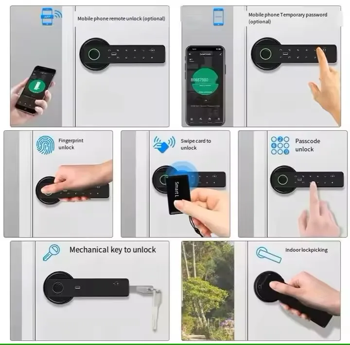 Tuya APP Fingerprint Smart Door Lock Smart Door Lock for Gate Smart Door Lock Me Home