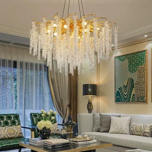 Rustic Bedroom Dining Room Pendant Light Fixtures Lighting Chandeliers Ceiling Luxury Gold Led Modern K9 Crystal Chandeliers