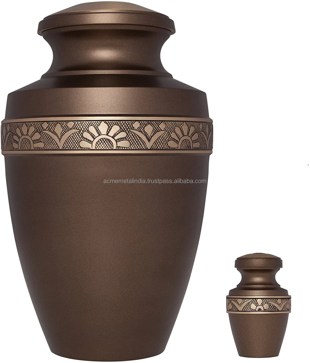 Metal Human Cremation Ashes Urns Green Color Handmade Funeral Supplies Urns Wholesale Bulk Buy