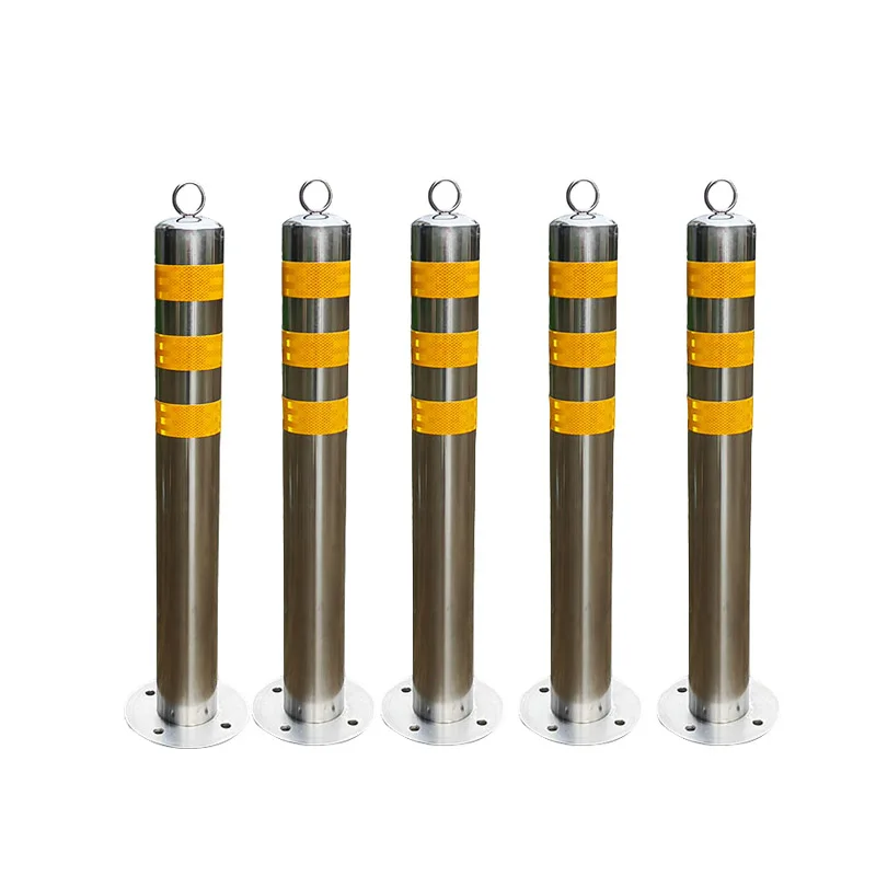 Traffic Road Anti-collision Safety Upright Pole Barriers Pillar 304 Stainless Steel Bollard