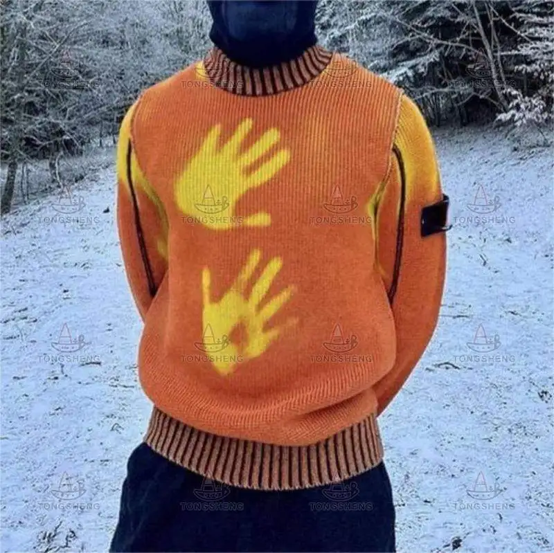 2025 Manufacturer Custom Knit Crew Neck Temperature Change Sweater