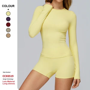 Custom High-Quality Quick-Drying Breathable Tight Long Sleeved Gym Clothes Gym Fitness Yoga Wear Women Pilates Running Sport Top