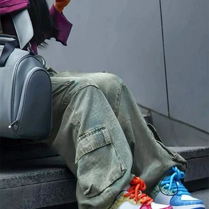 Custom High Waist Baggy Pants Fashion Ladies Elegant Trousers for Women Clothing Casual Streetwear Women Cargo Pants & Trousers