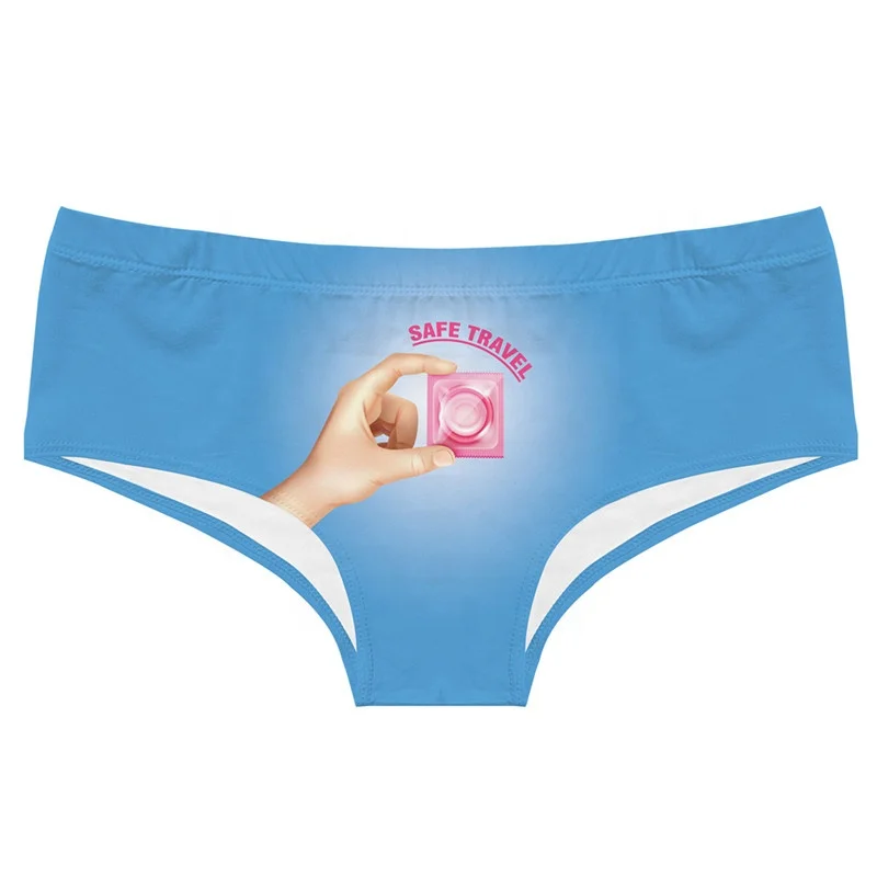 Factory Wholesale Super Soft Low Rise Digital Print Women's Novelty Panties Underwear Cute