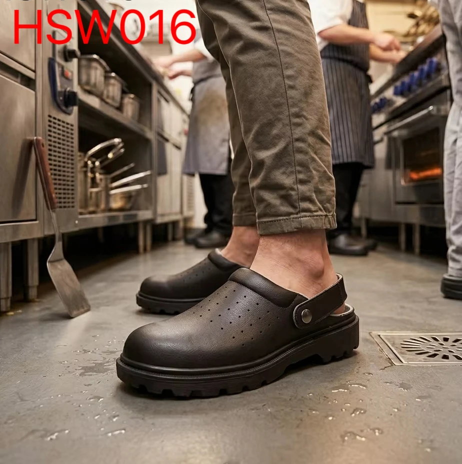 YYR,Operation Room Adjust Belt Design Safety Clogs With Steel Toe Light Work Environment Anti-germ Black/White Work Clogs HSW016